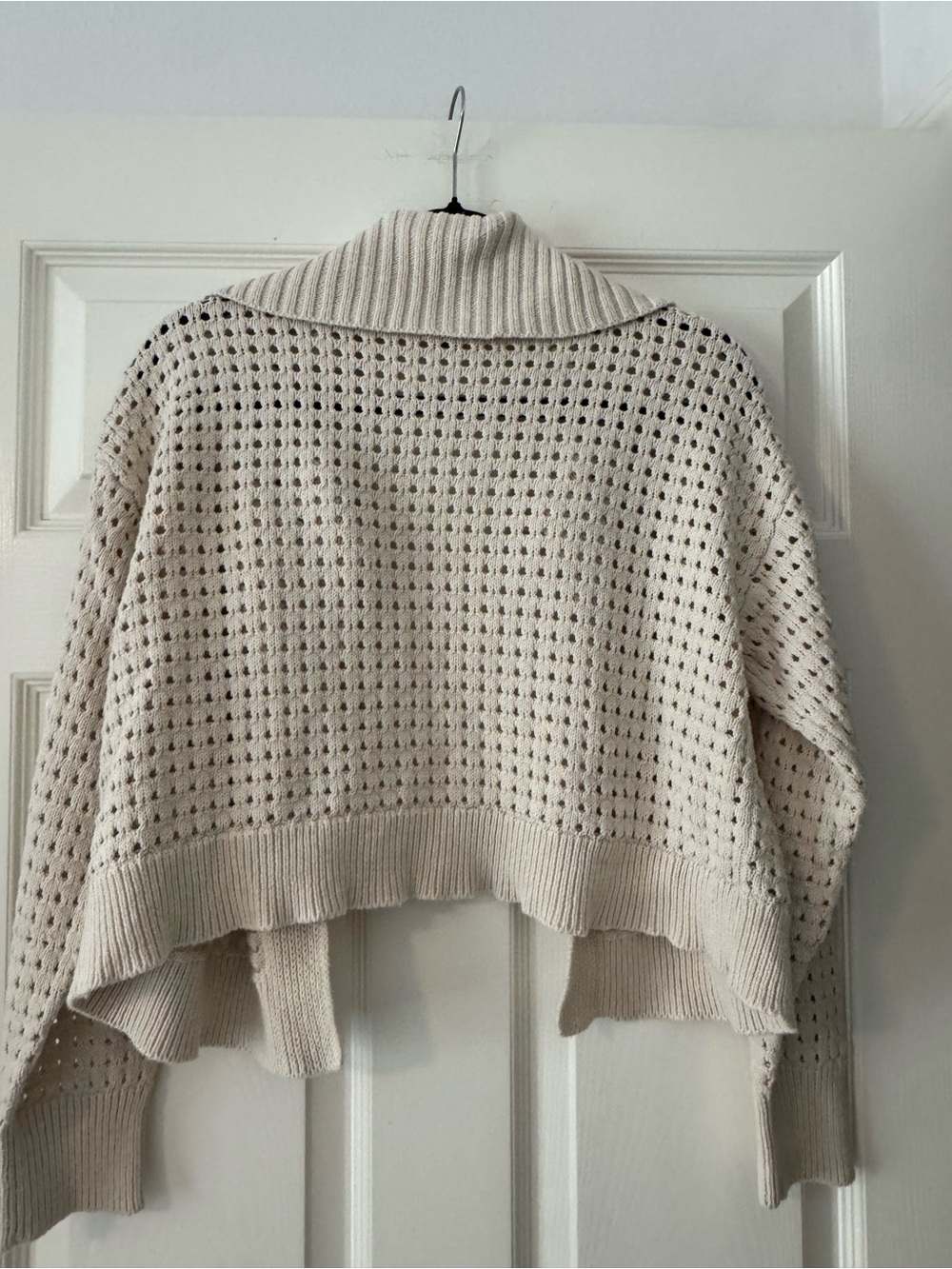 Universal Thread Cream Openwork Collared Cardigan - Picture 4 of 4